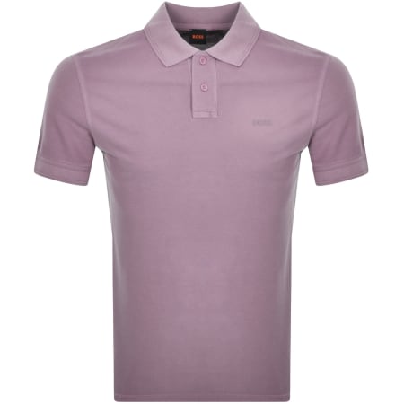 BOSS Slim Fit Passenger Polo T Shirt Purple Mainline Menswear Canada